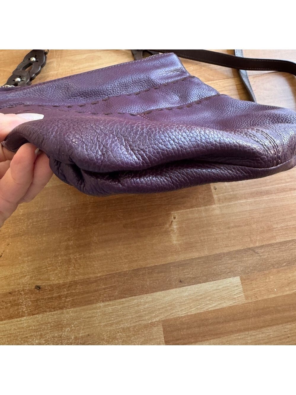 Brighton purple leather crossbody - Picture 8 of 14